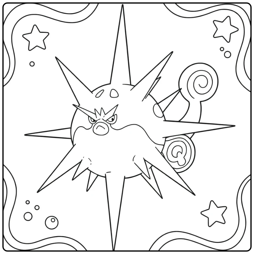 Overqwil Fierce Spiny Sea Creature with Spikes coloring page
