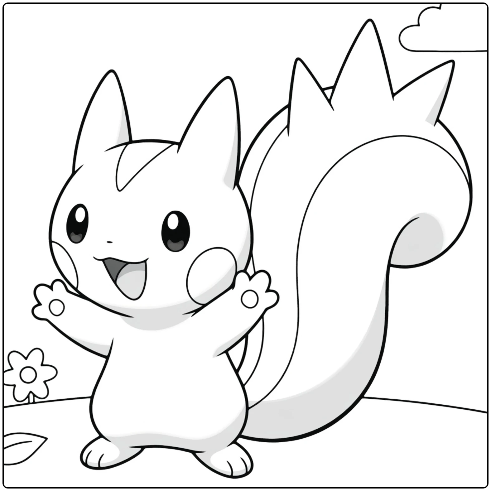 Cute Smiling Pachirisu coloring page
