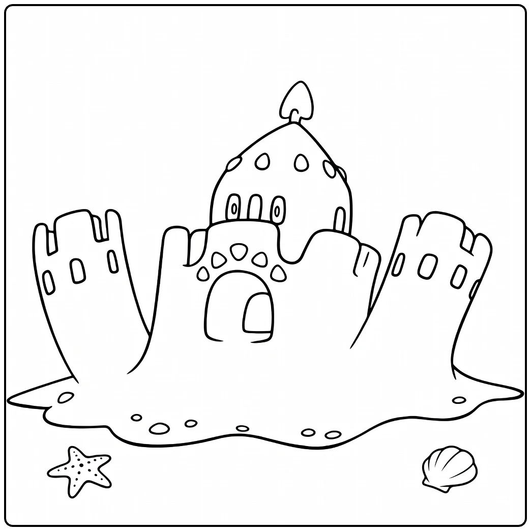 Palossand Towers and Beach Details coloring page