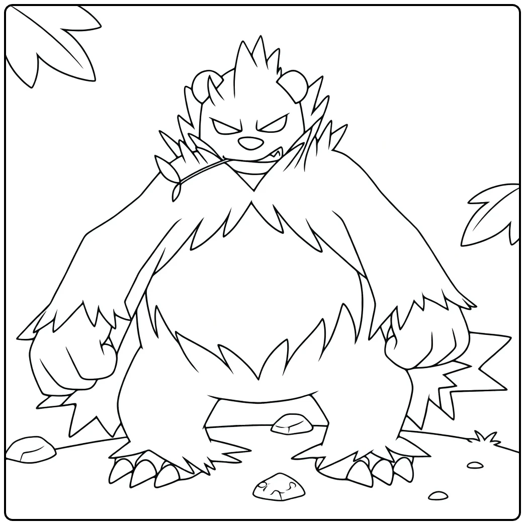 Pangoro Tough Fighting Pokemon coloring page