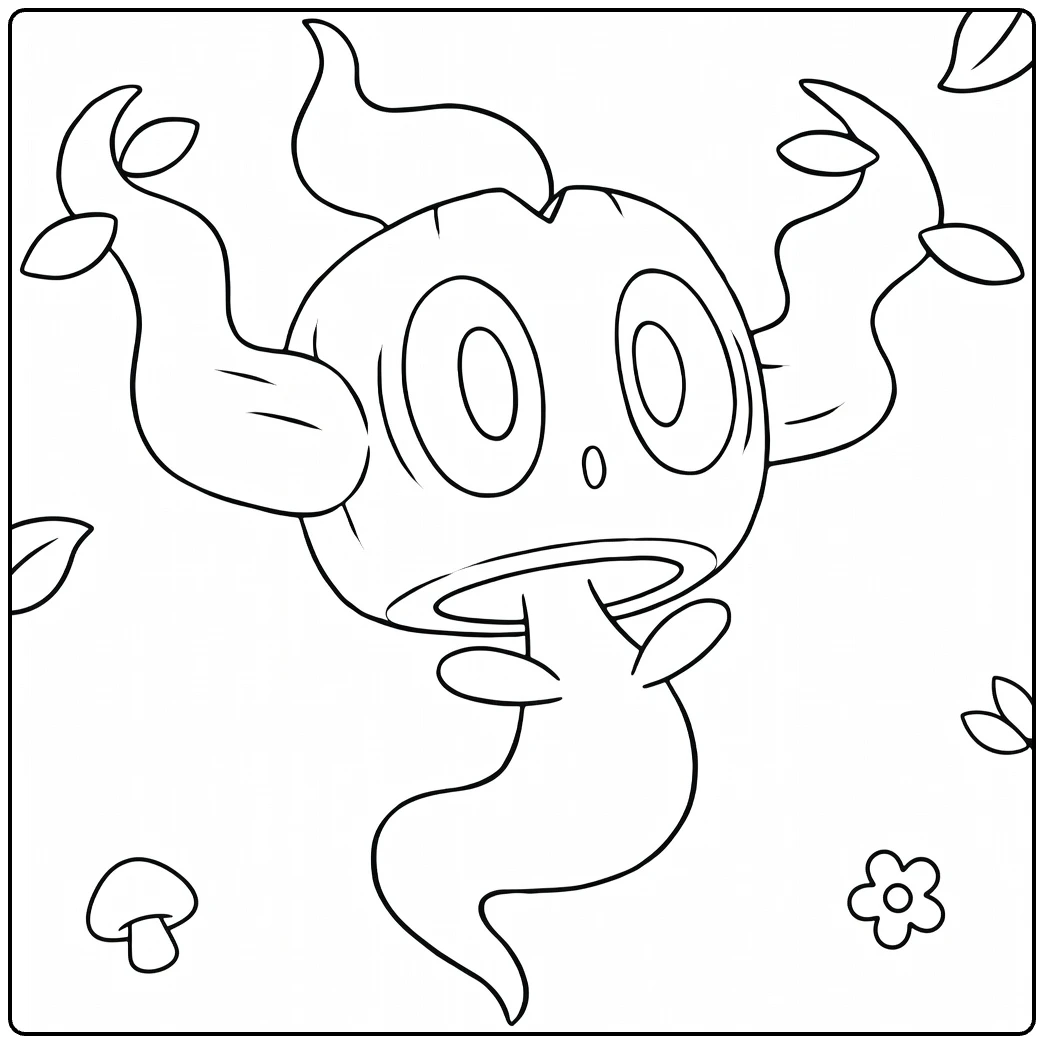 Phantump Ghost Tree Pokemon coloring page