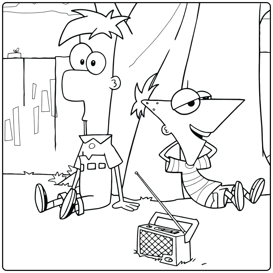 phineas and Ferb Adventure in the Achtertuin 1 coloring page