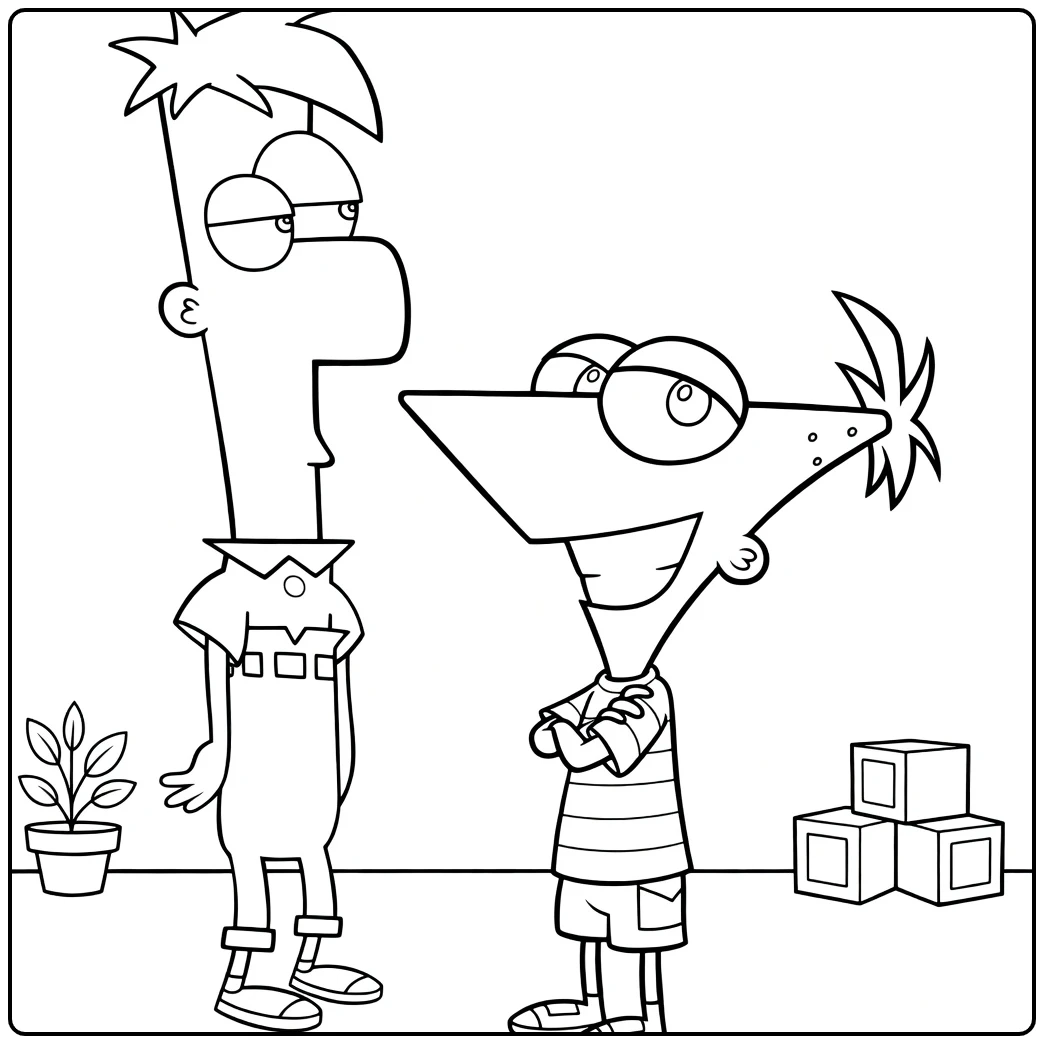 phineas and Ferb the Broers Together coloring page