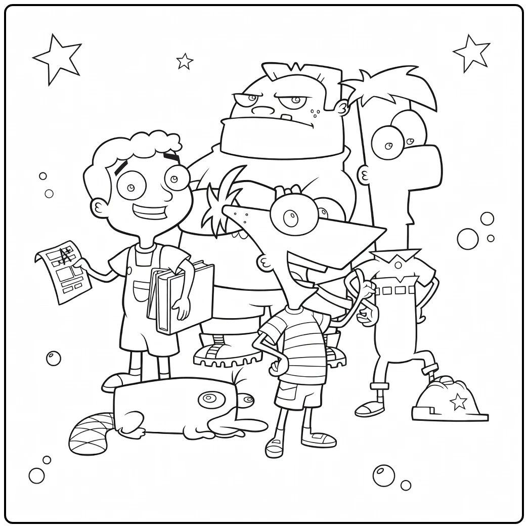 phineas and Ferb for Children coloring page