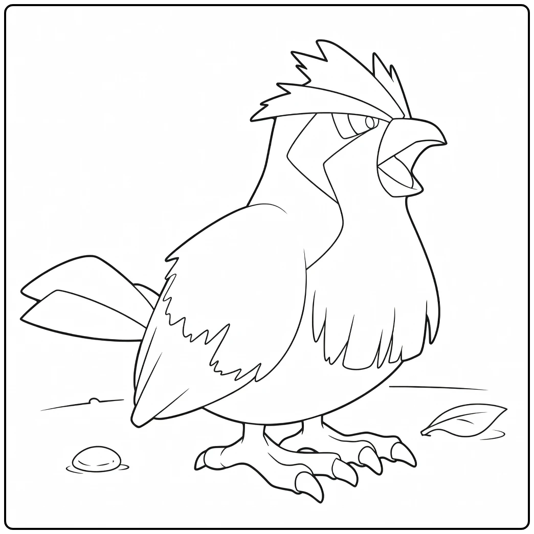 Pidgey Angry Expression and Claws coloring page