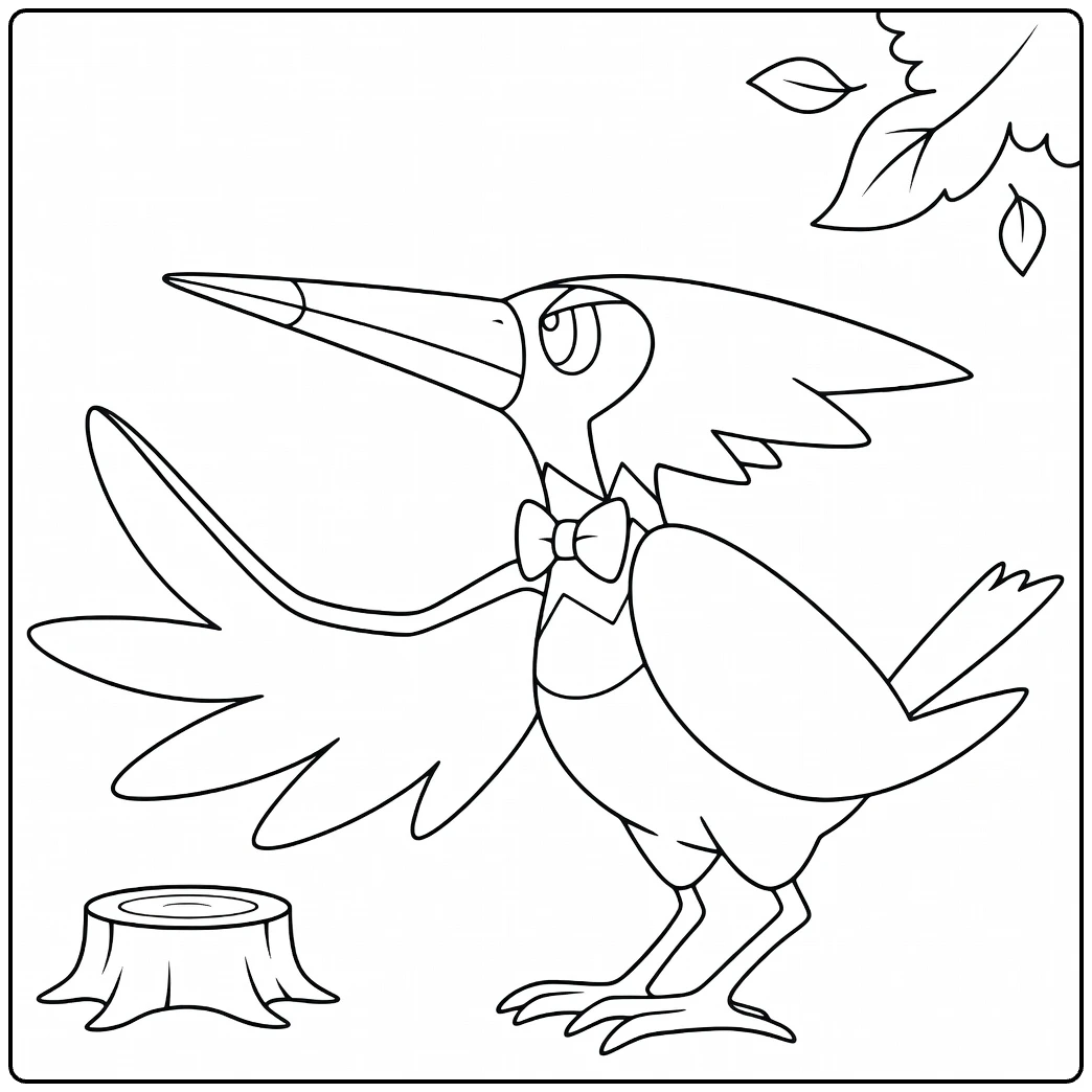 pikipek coloring page on boomstronk with das