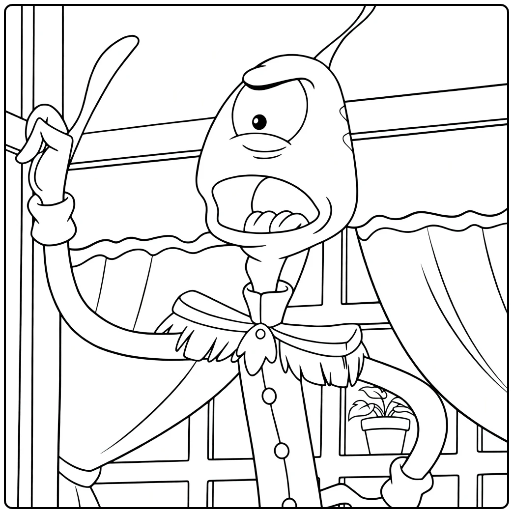 pleakley Cartoon Character in Outfit coloring page