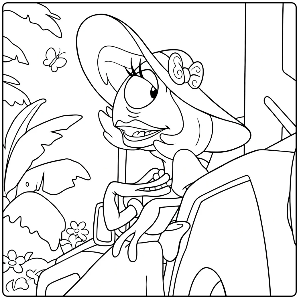 pleakley Funny Alien in Tropen coloring page
