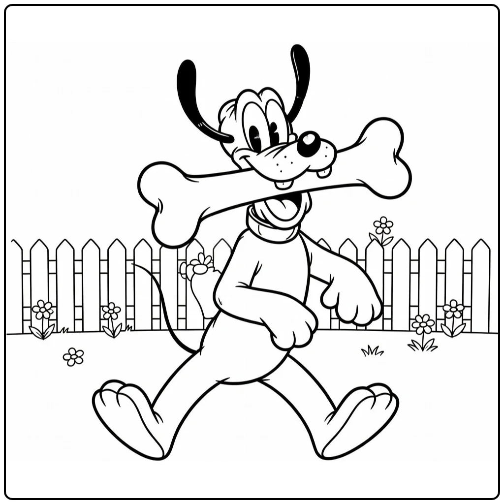 pluto coloring page happy pluto with groot bot in mond