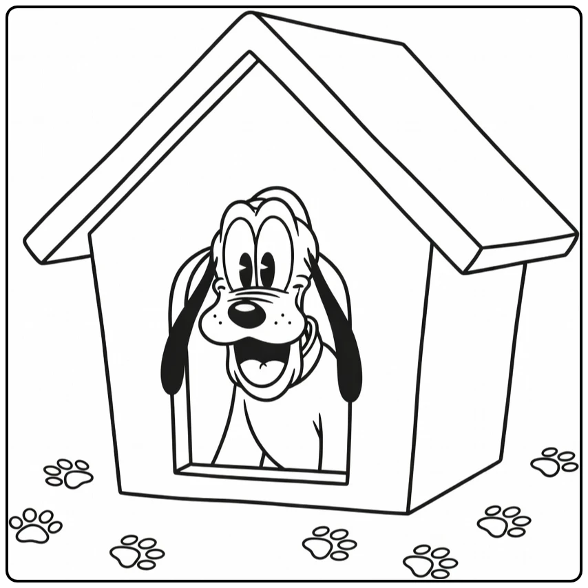 pluto coloring page pluto piept from hok with neus and oren