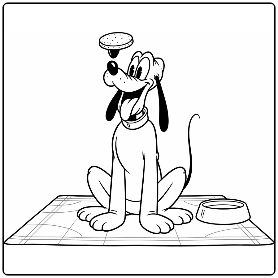 pluto coloring page pluto zit stil with koekje on neus