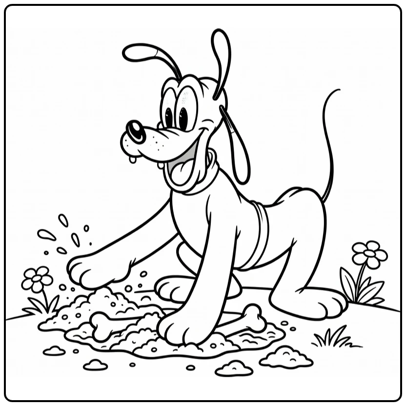 pluto coloring page of pluto that graaft in tuinperkje
