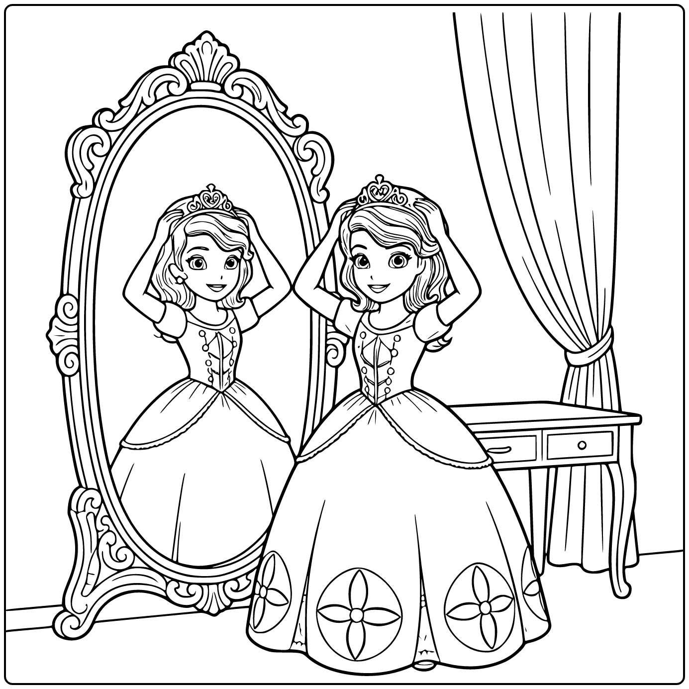princess Sofia Big Koninklijke Mirror coloring page