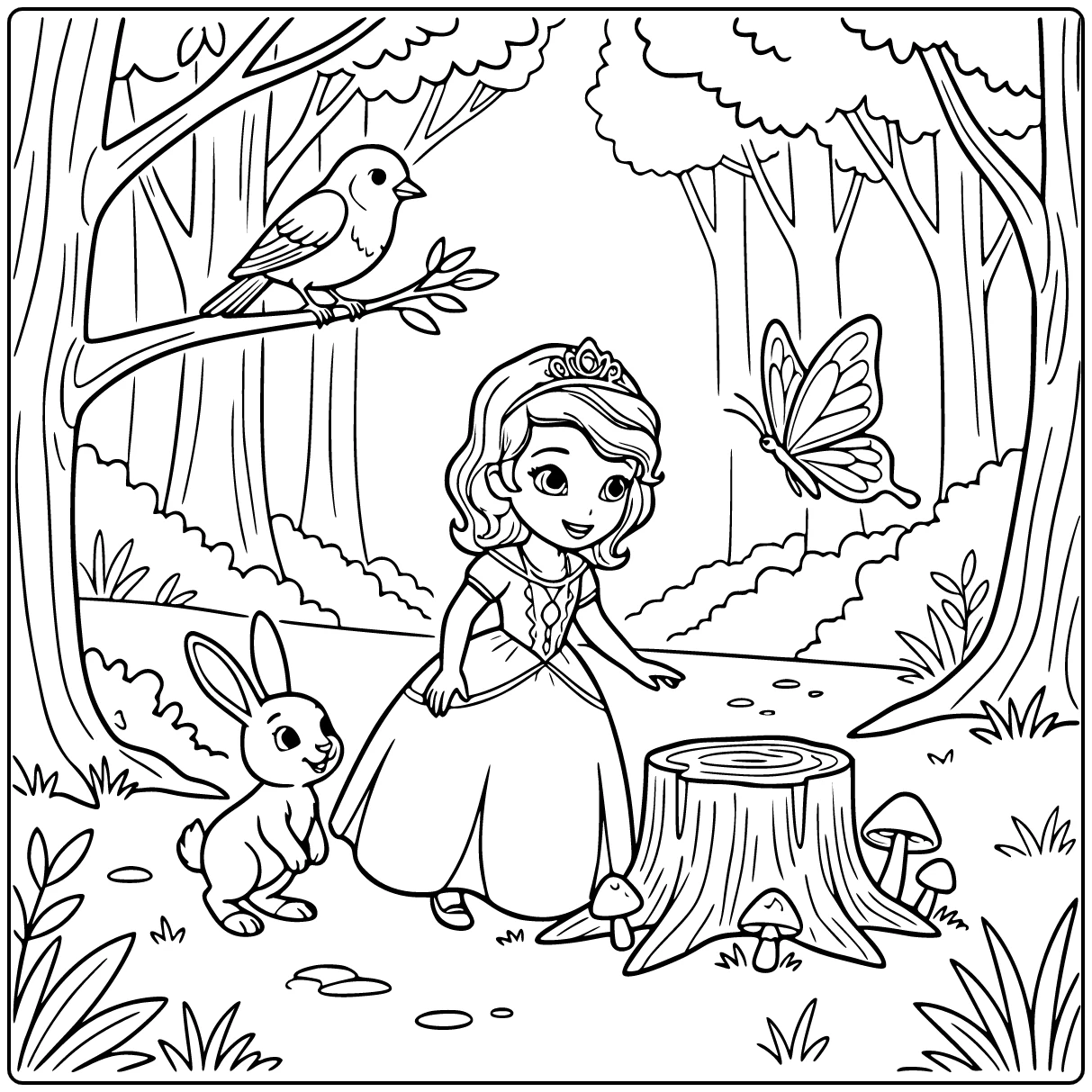 princess sofia coloring page bosavontuur with dierenvrienden
