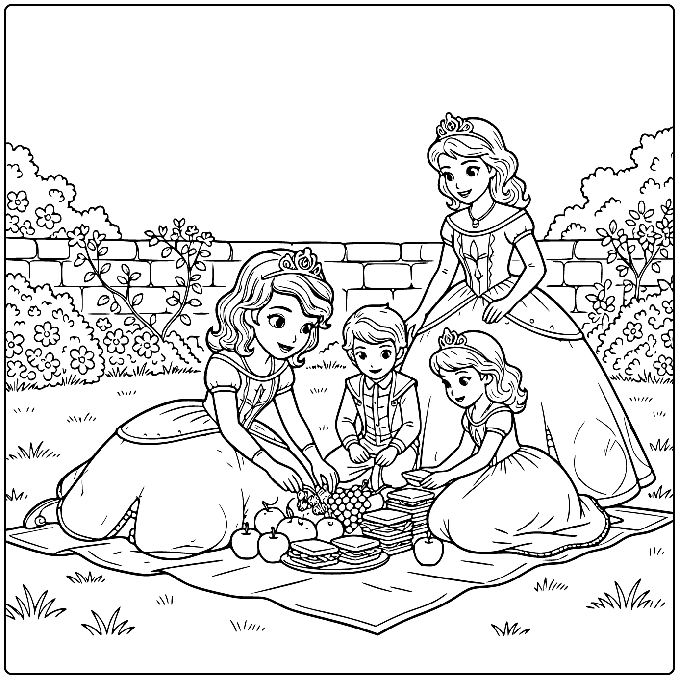 princess sofia coloring page koninklijke picknick with amber and james