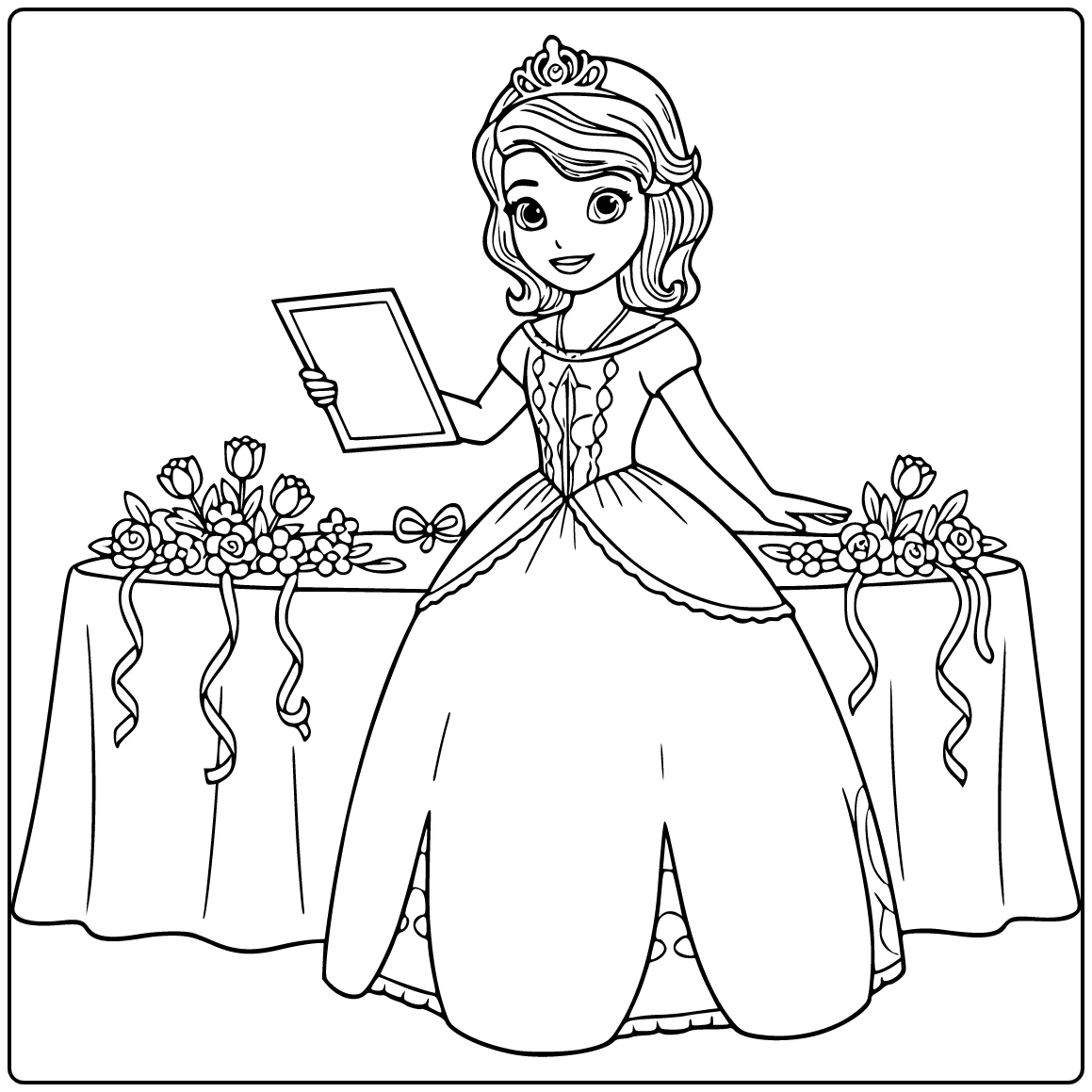 princess sofia coloring page with koninklijke uitnodiging