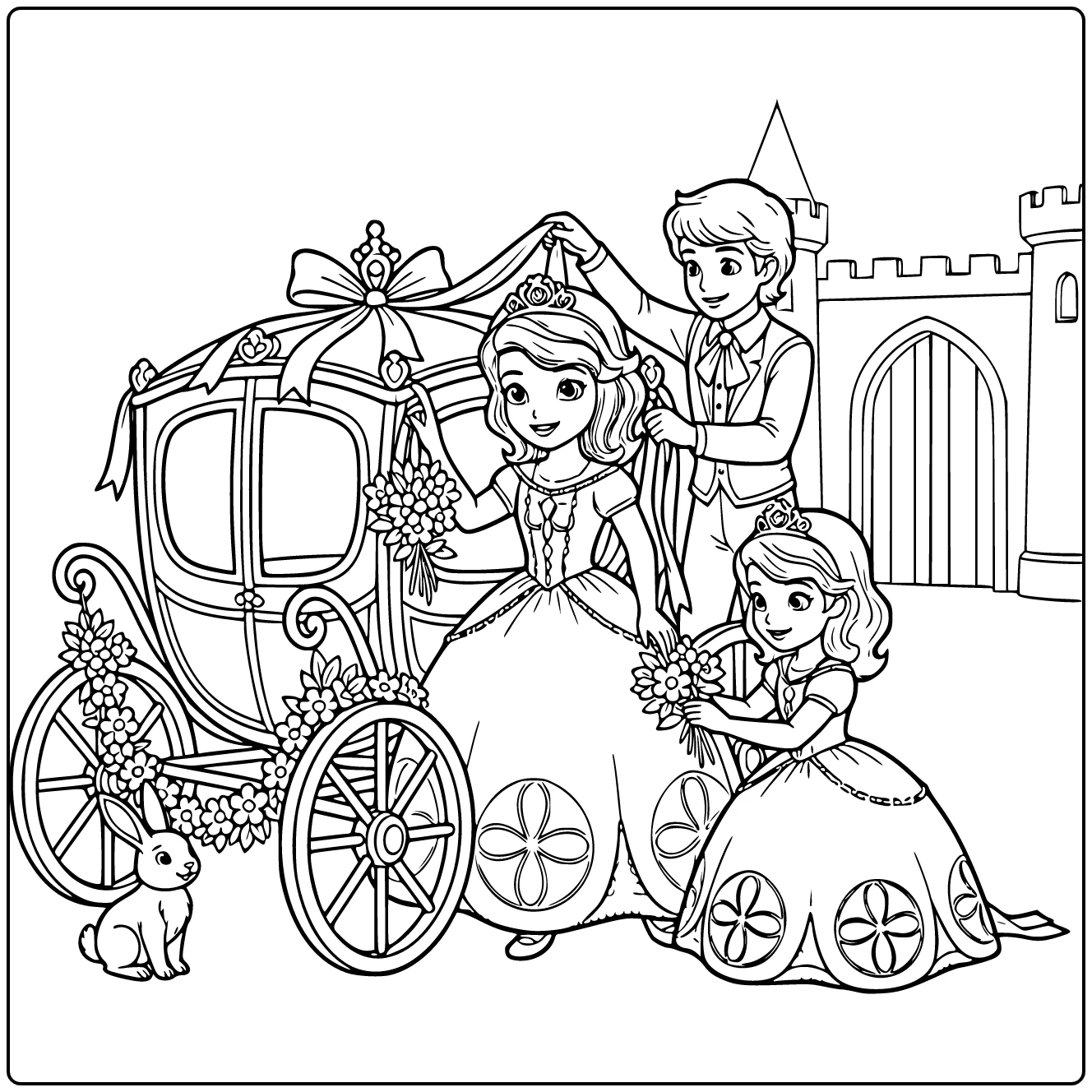 princess sofia coloring page sofia with amber james and clover