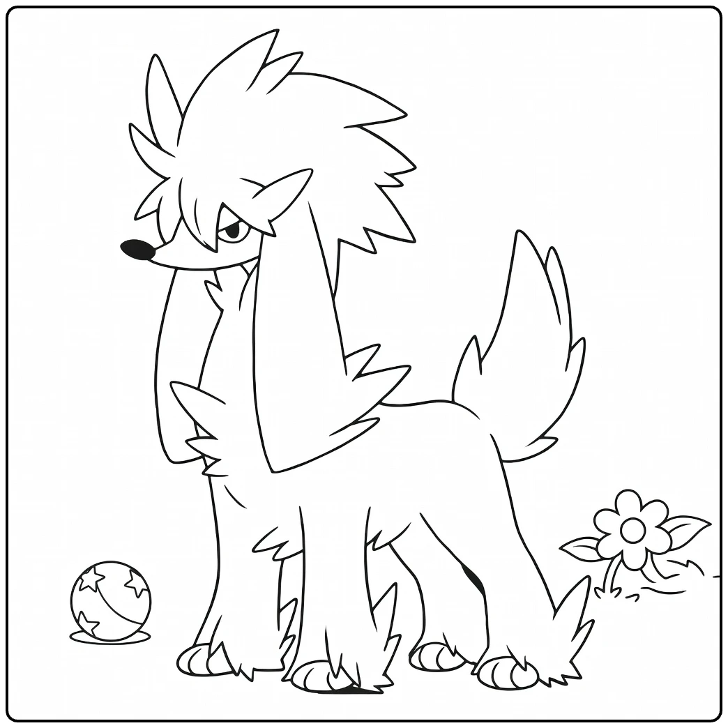 pyroar coloring page of majestic Pokemon leeuw