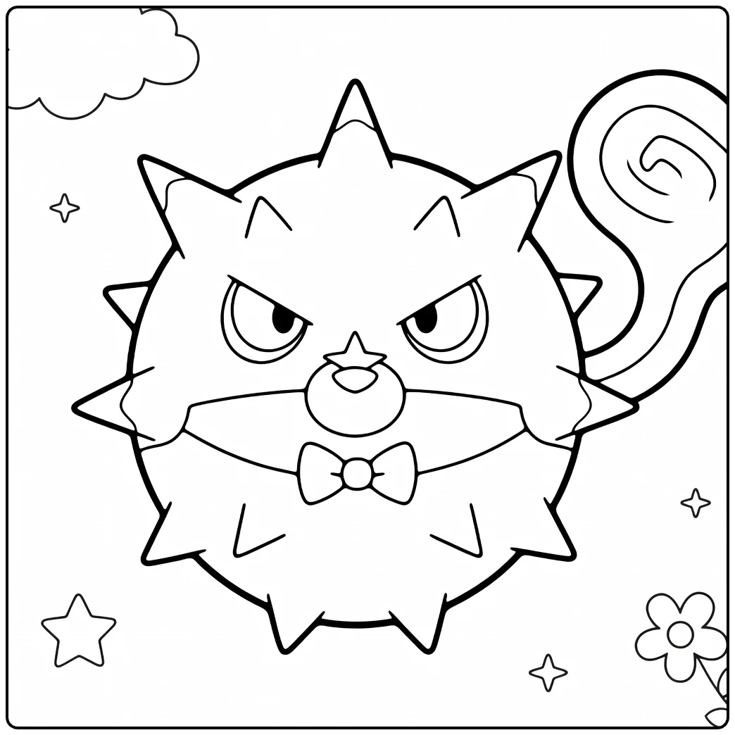 Qwilfish Hisuian Form Spiky Pokemon coloring page