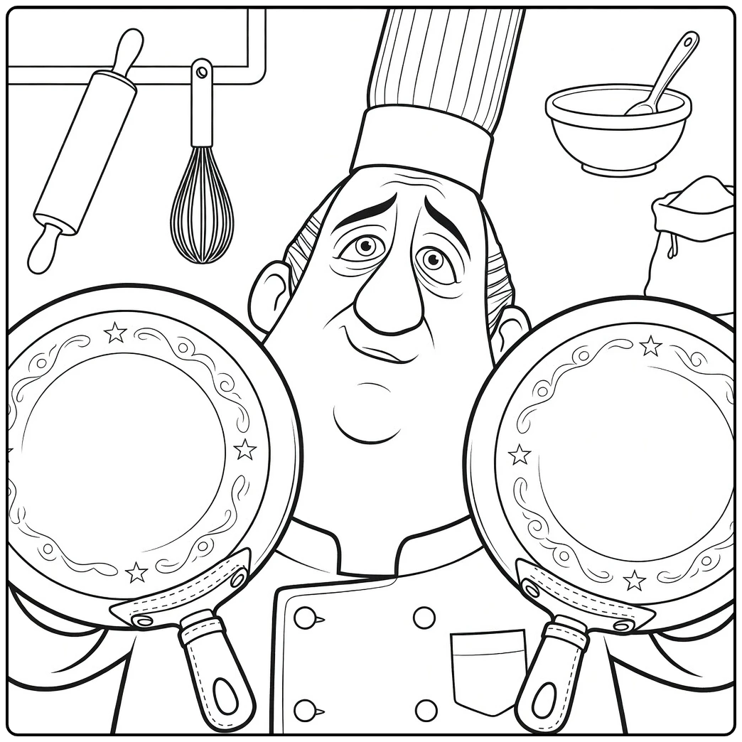 ratatouille Chef in the Keuken coloring page