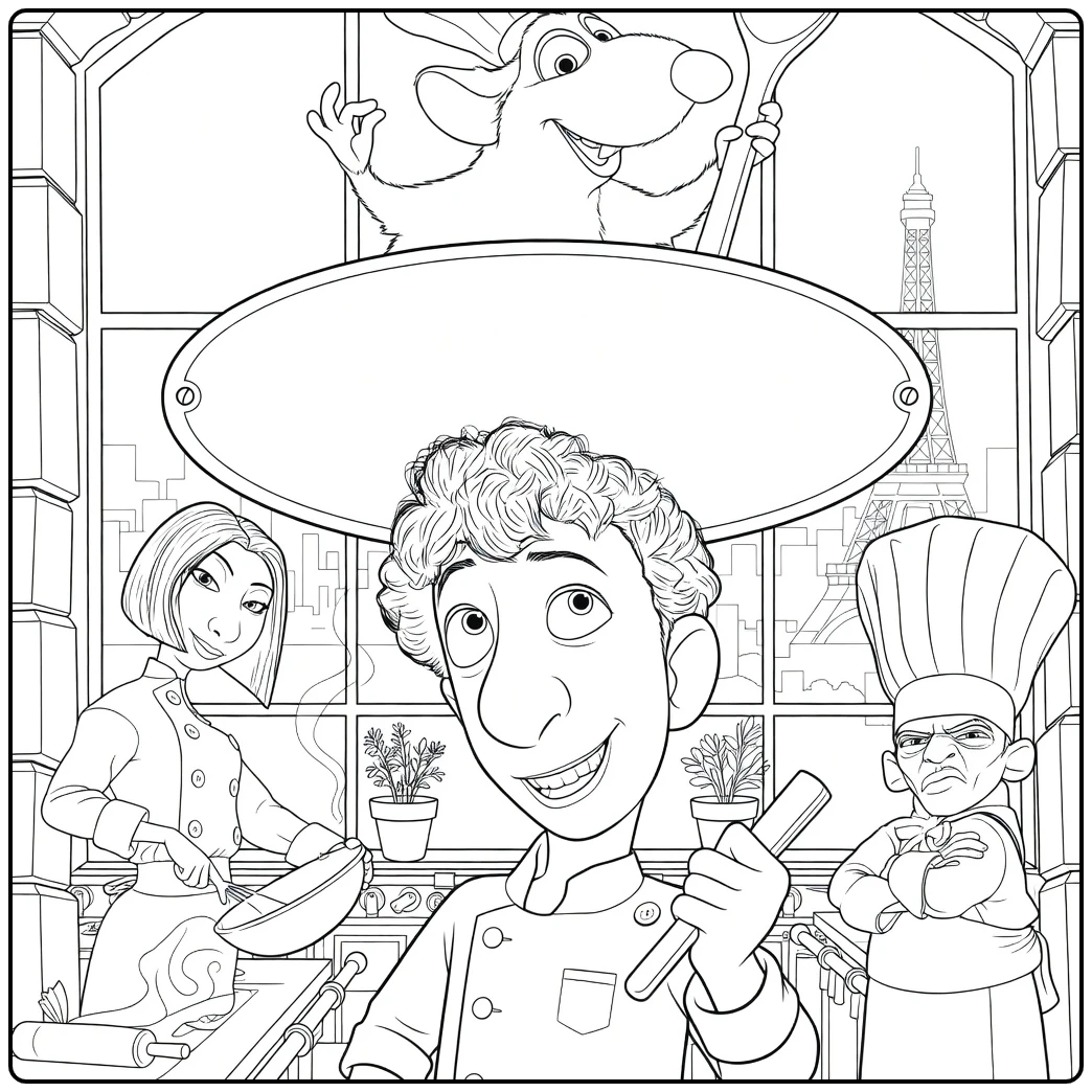 ratatouille in the Parijse Keuken coloring page