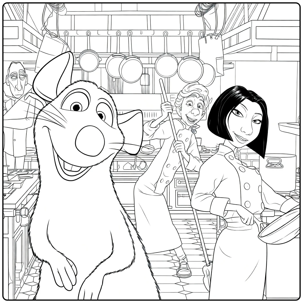ratatouille the Film in the Keuken coloring page
