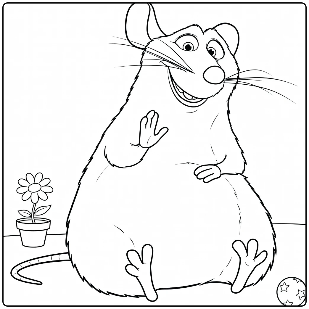 ratatouille Remy the Rat with Ball coloring page