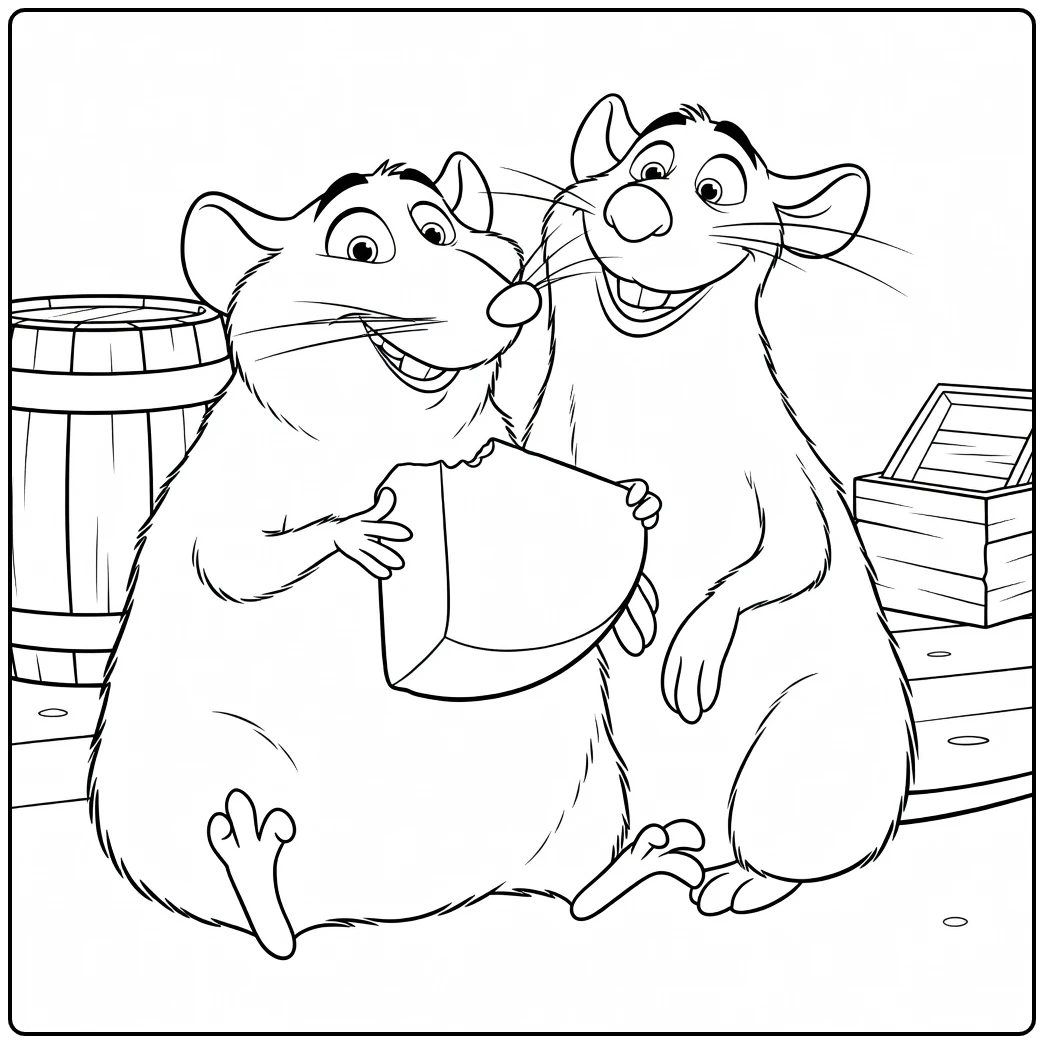 ratatouille Twee Happy Ratten coloring page
