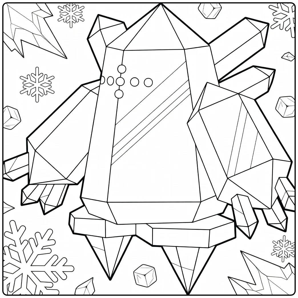 Regice Ice Crystals Pokemon Figure coloring page
