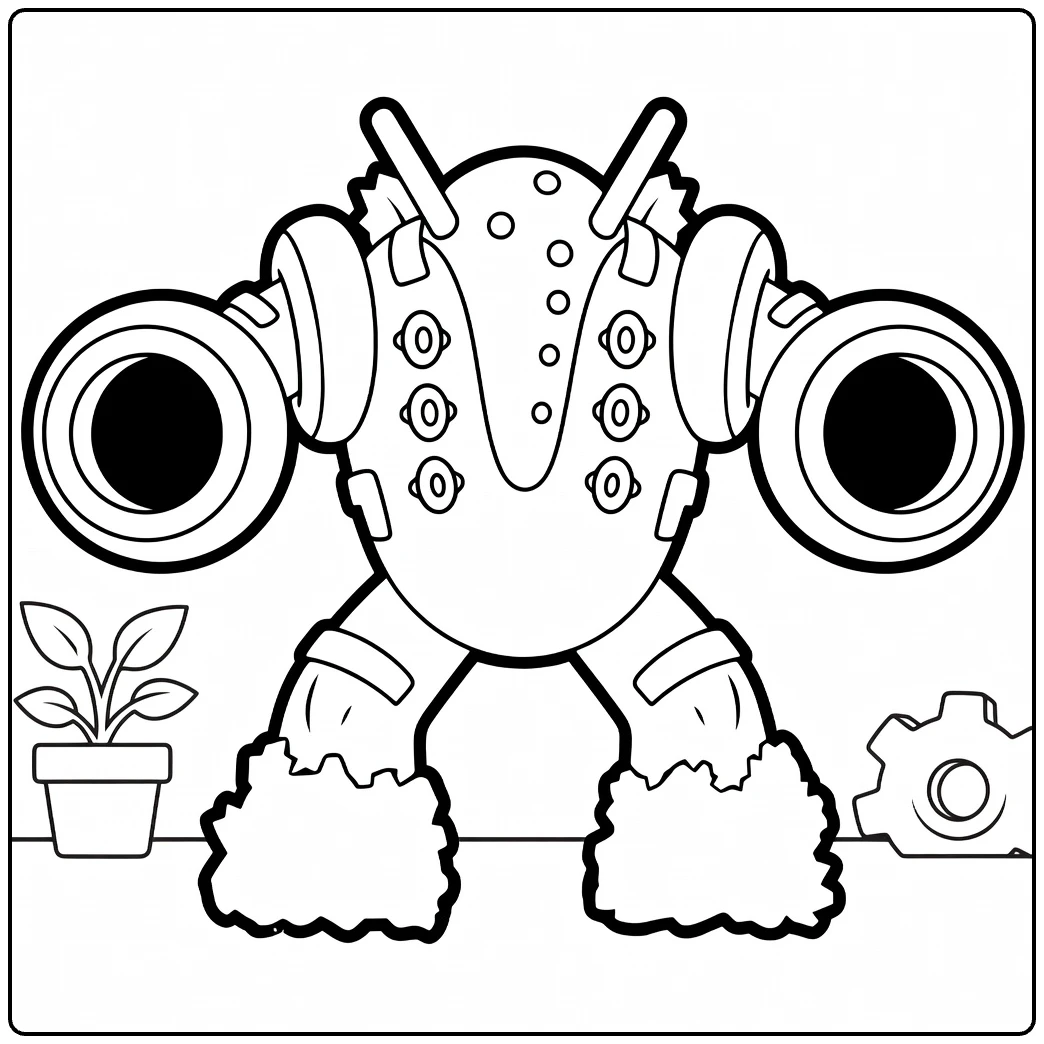 regigigas coloring page with plant and tandwielen