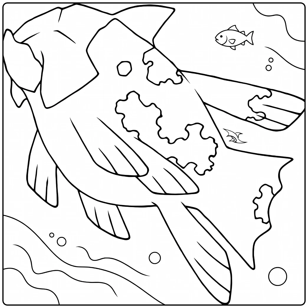 Relicanth Underwater Scene for Kids coloring page