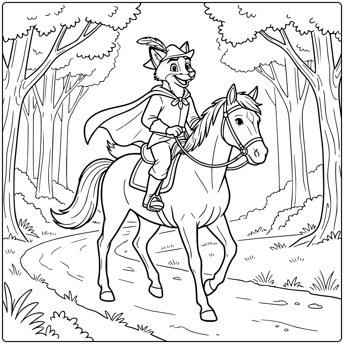 robin hood coloring page with tough animated vos