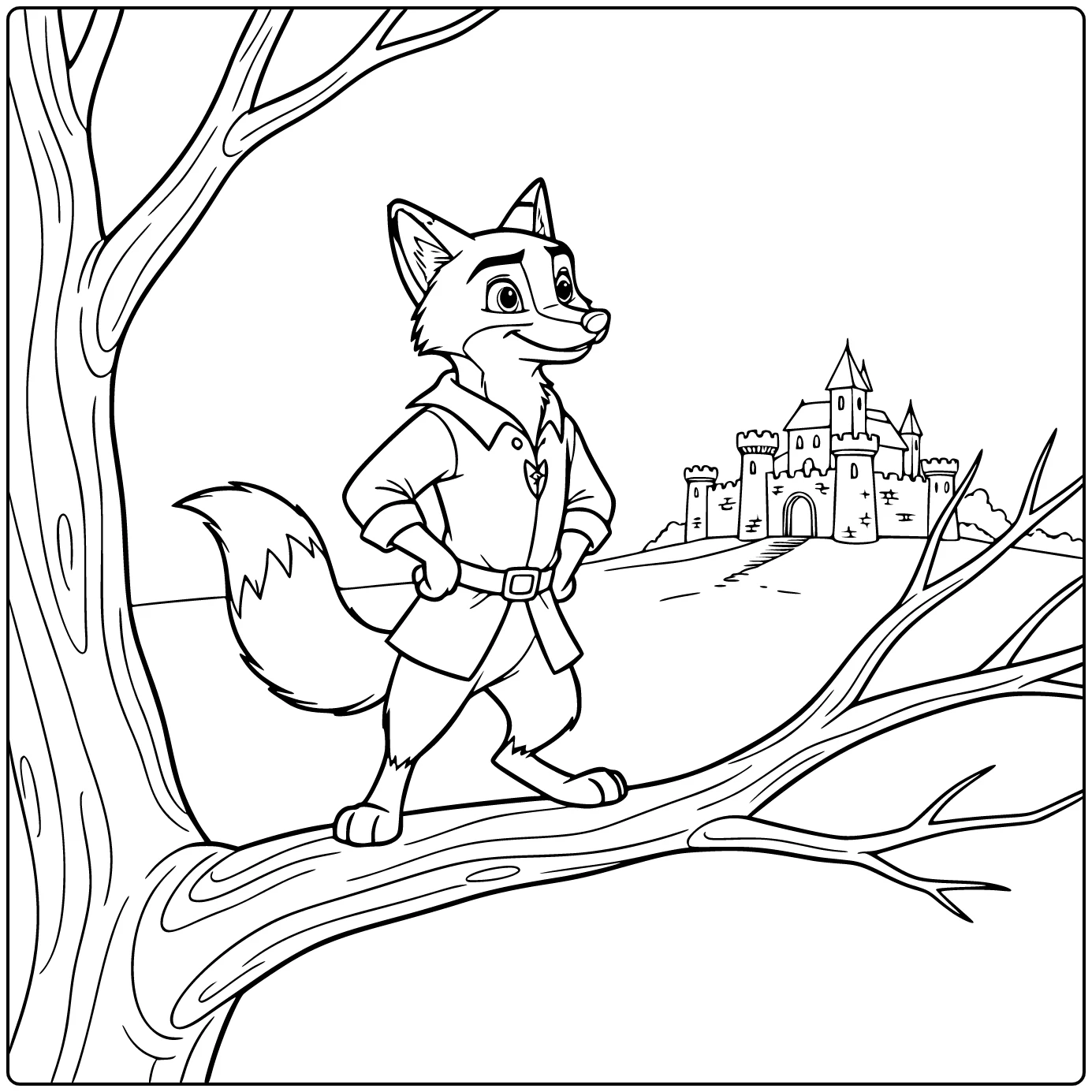 robin hood coloring page moedige animated vos