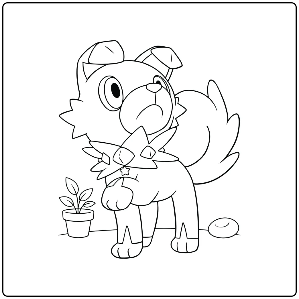 Rockruff Tough Pokemon Puppy coloring page