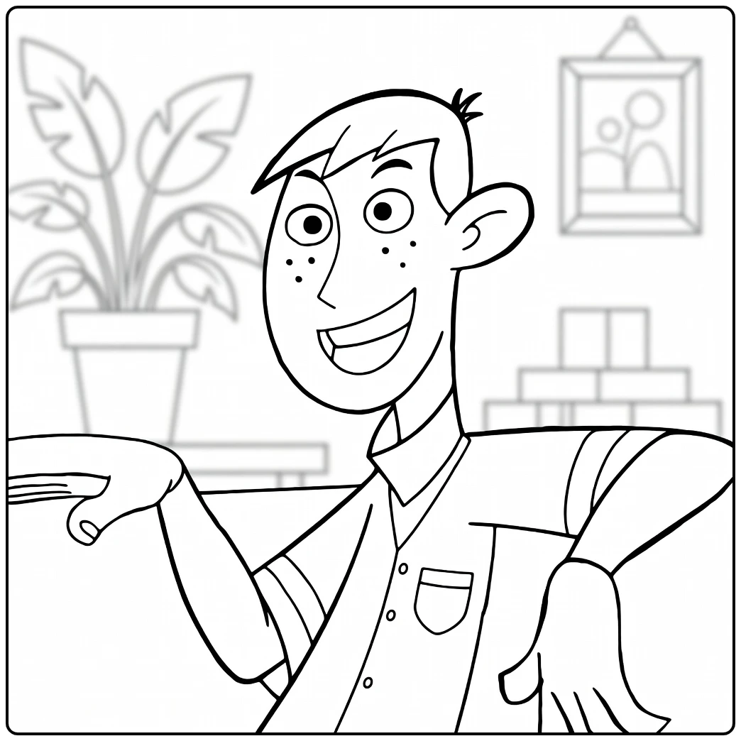 ron Stoppable Cheerful Expression coloring page