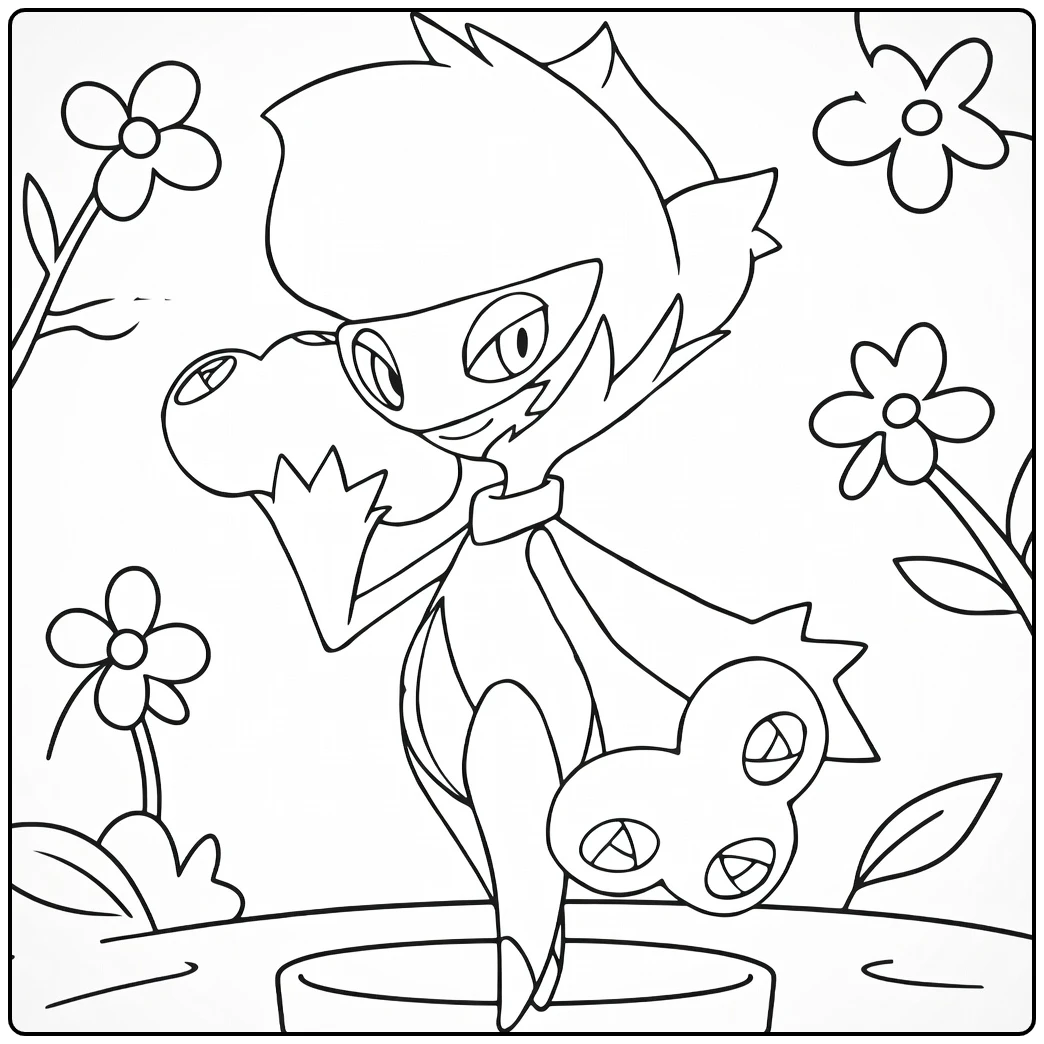 Roserade for Kids Tough Flower Pokemon coloring page