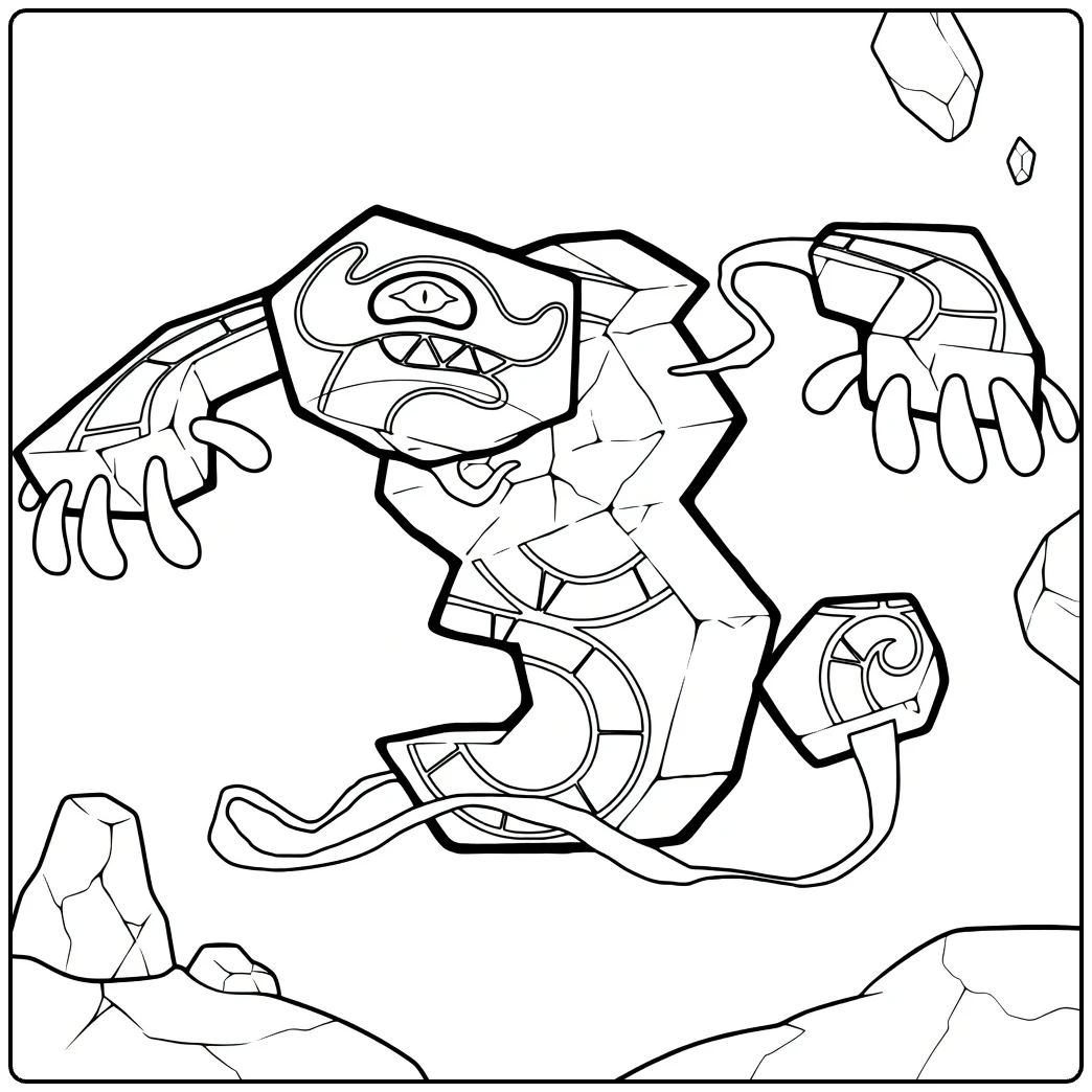 Runerigus Spooky Pokemon Line Drawing coloring page
