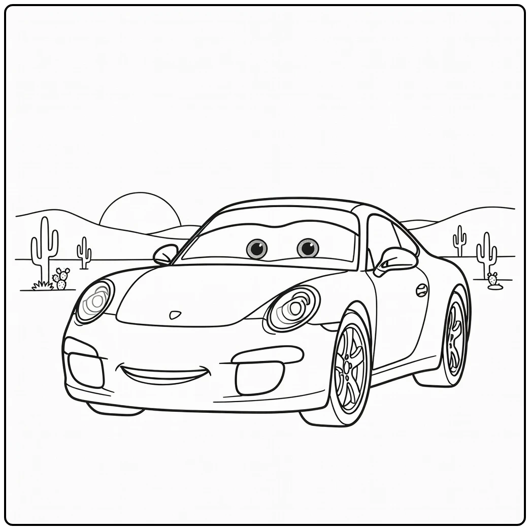 sally Carrera Vredig Woestijnuitzicht Zonsondergang coloring page