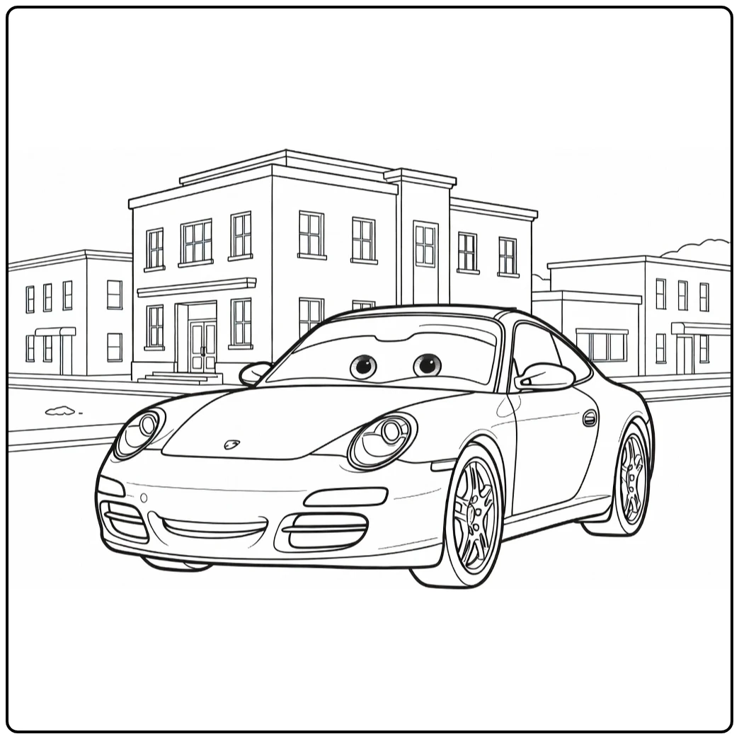 sally Carrera in Quiet Radiator Springs 1 coloring page