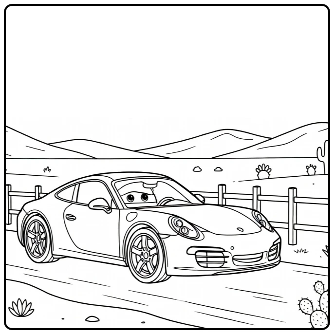 sally Carrera Hills and Plants coloring page