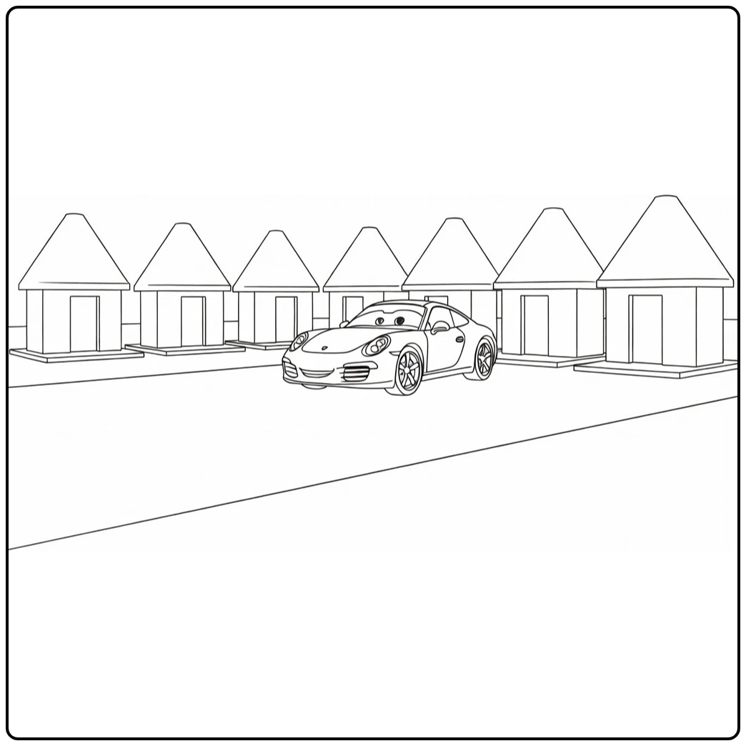 sally Carrera Motelrij and Oprit coloring page