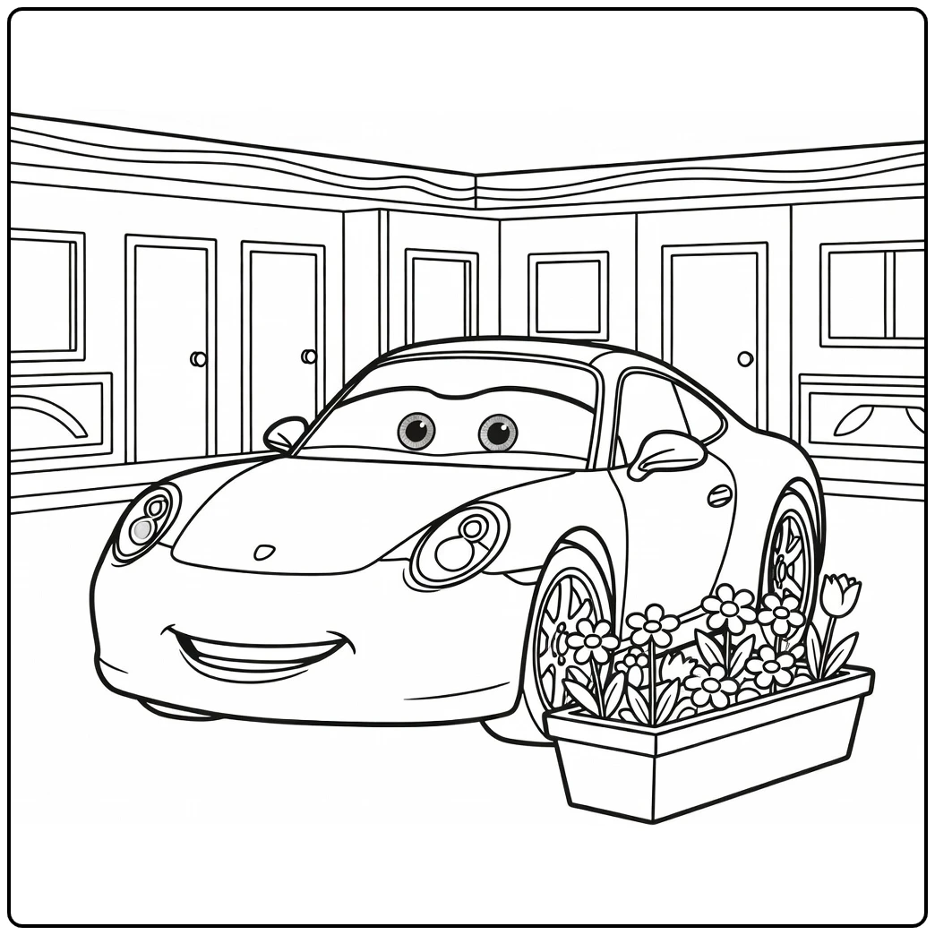 sally Carrera Motelkantoor Bloembak coloring page