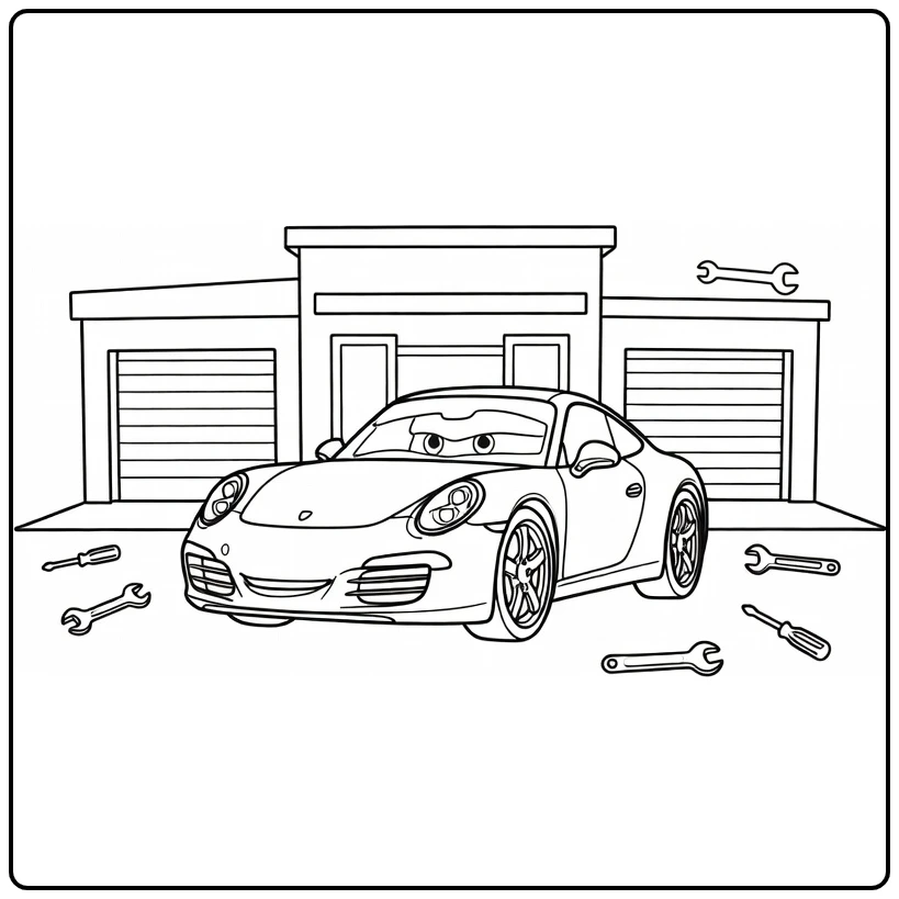 sally Carrera for Reparatieshop Scne coloring page
