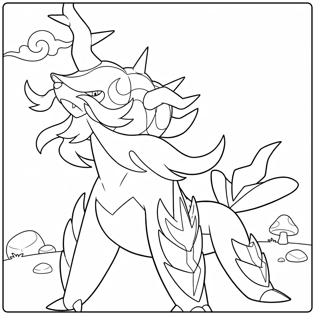 Samurott Hisuian Form for Pokemon Fans coloring page