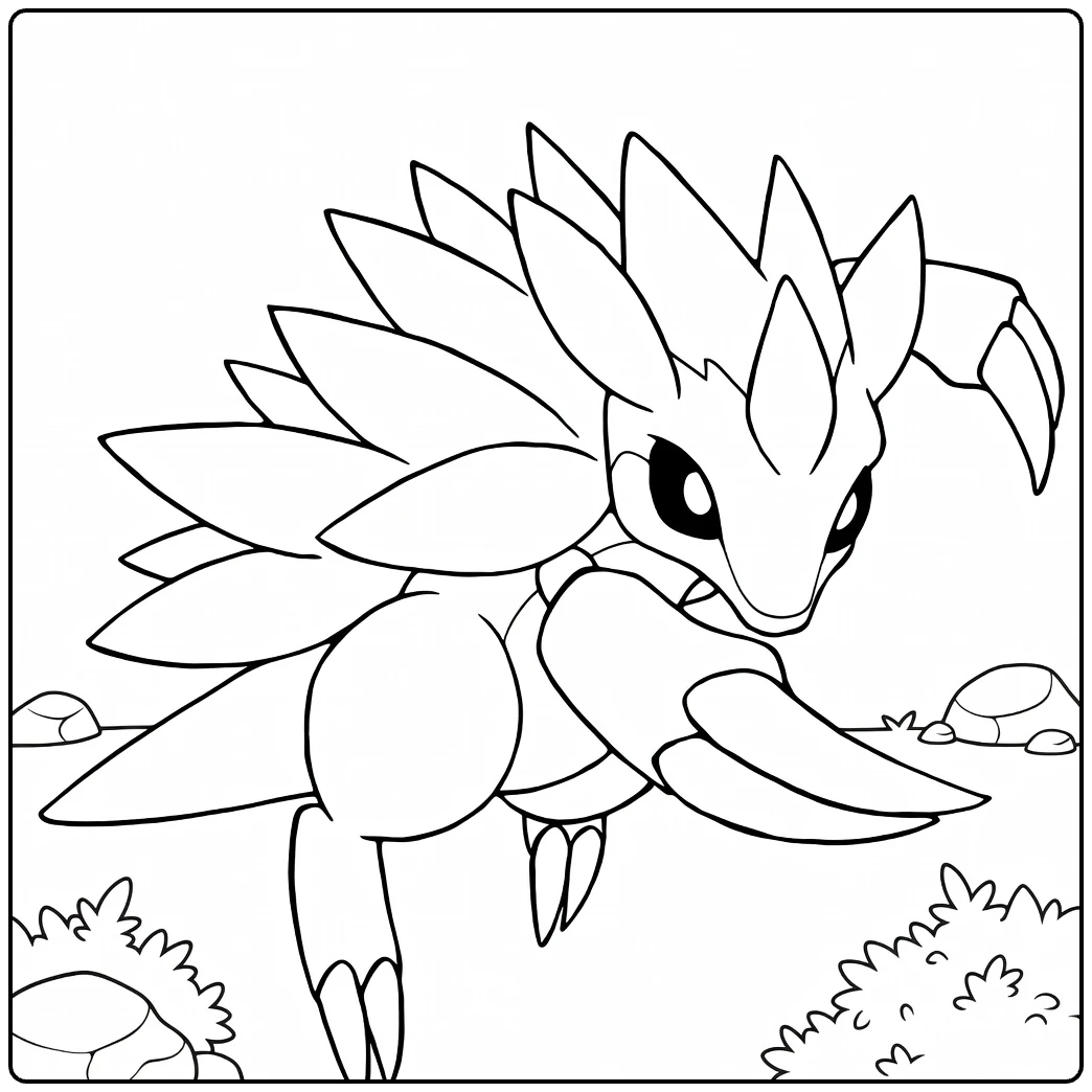 Sandslash in Dynamic Attack Pose coloring page