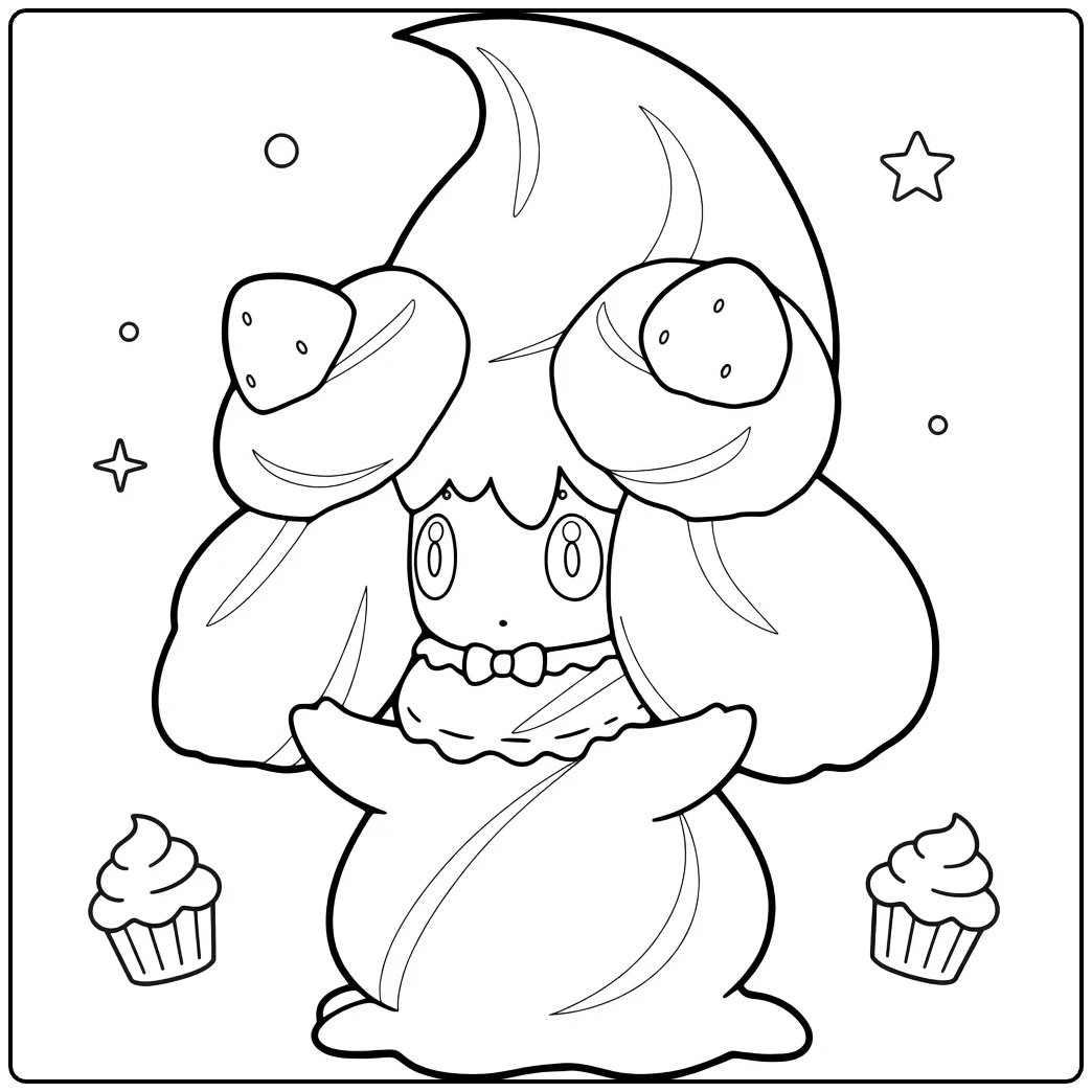 Cute Alcremie Pokemon coloring page