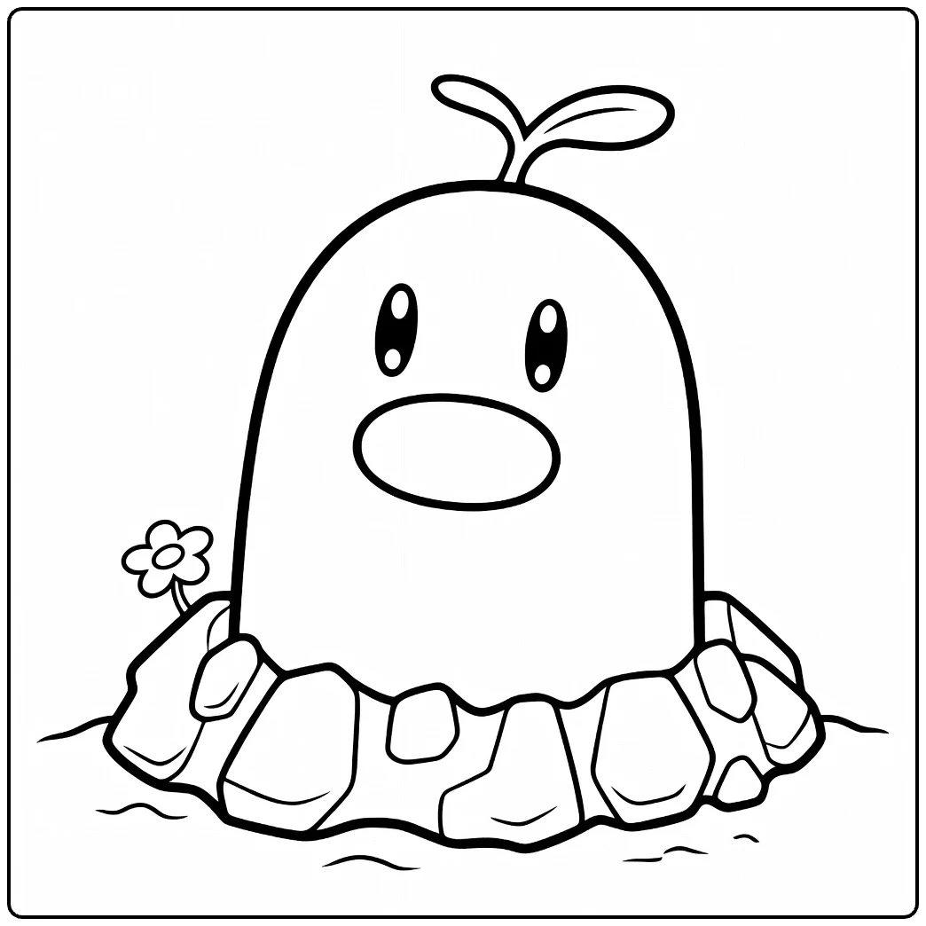 Cute Alolan Diglett Pokemon from Alola coloring page
