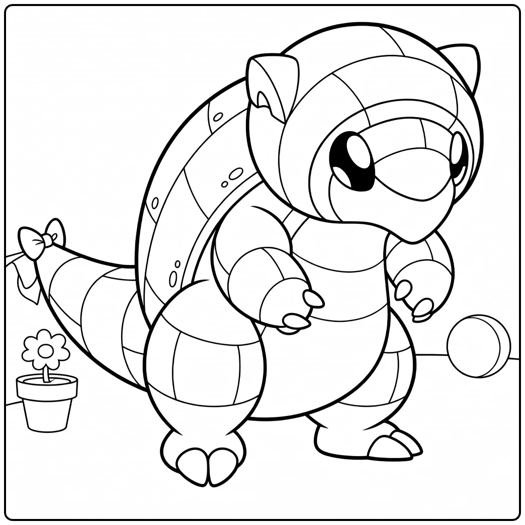 Cute Alolan Sandshrew for Children coloring page