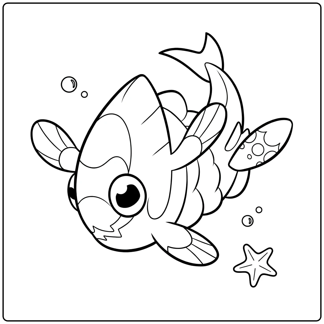 Cute Arctovish Underwater coloring page