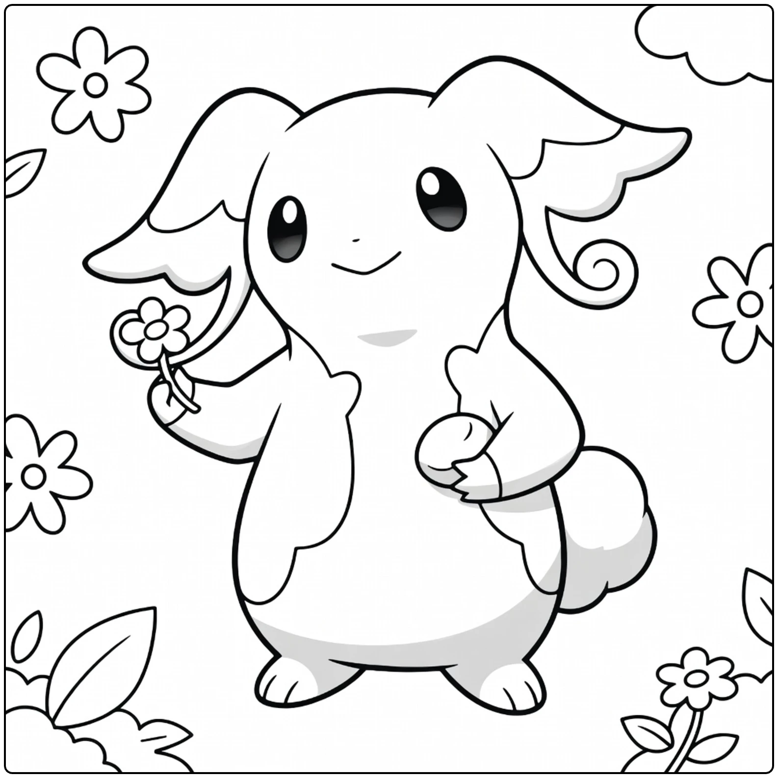 cute audino coloring page Pokemon